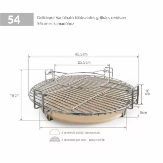 Adjustable grill rack system for Kamado